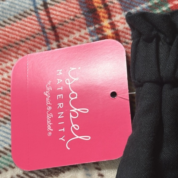 Isabel Maternity Tie Front Pull On Linen Blend Black Shorts size Large NEW - Picture 6 of 14